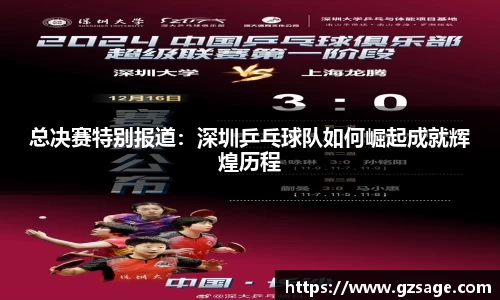 总决赛特别报道：深圳乒乓球队如何崛起成就辉煌历程