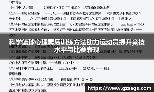 科学篮球心理素质训练方法助力运动员提升竞技水平与比赛表现